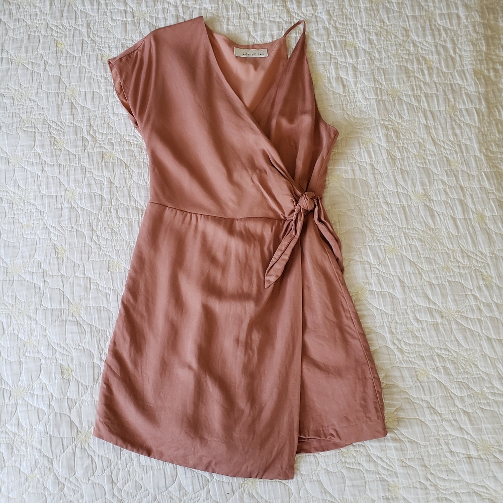 Adelyn Rae Dust Pink Val Wrap Romper
